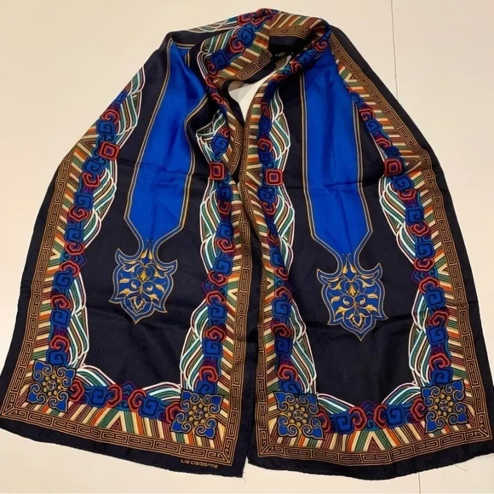 Liz Claiborne Royal Colored‎  Silk Scarf